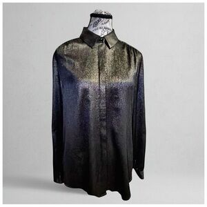 Chico’s Iridescent Sheen Button-Front Blouse – Women’s Size 0